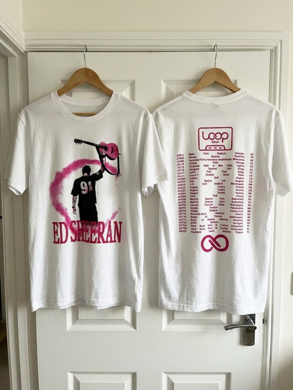 Ed Sheeran Loop Tour 2026 Pink Reprint T-Shirt